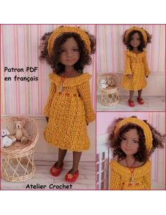 Patron PDF robe, bandeau et chaussures poupée Ruby Red Fashion Friends