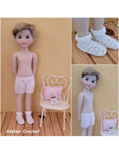 Patron (Tuto) PDF de 4 tenues de lingerie au crochet pour Fashion Friends