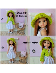 Robe, boléro et chapeau patron PDF de crochet pour poupée Paola Reina Las Amigas