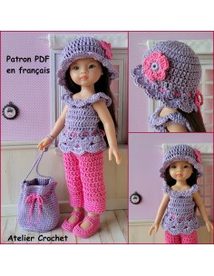 Top, pantalon, chaussures, sac et chapeau patron PDF de crochet pour Paola Reina Las Amigas