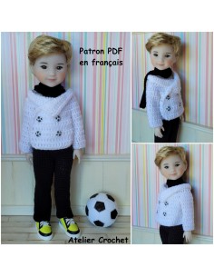 Pantalon, veste et écharpe patron PDF de crochet pour poupée Fashion Friends